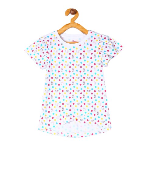 

Colt Girls White & Pink Minnie Mouse Printed Round Neck T-shirt