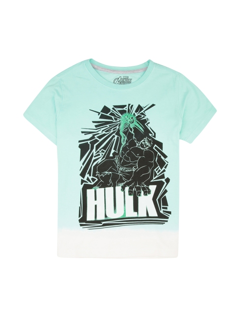 

Colt Boys Green Hulk Printed Round Neck T-shirt