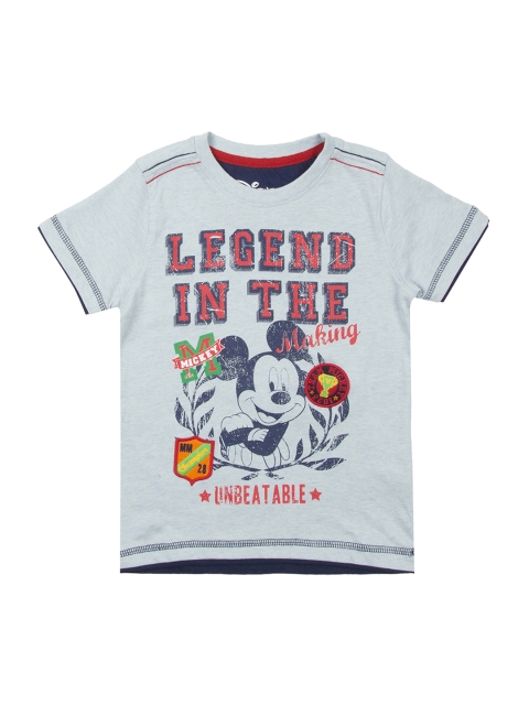 

Colt Boys Blue Mickey Mouse Printed Round Neck Pure Cotton T-shirt