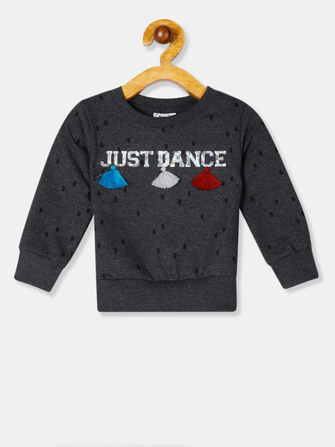 

Donuts Girls Charcoal Grey Printed Sweatshirt
