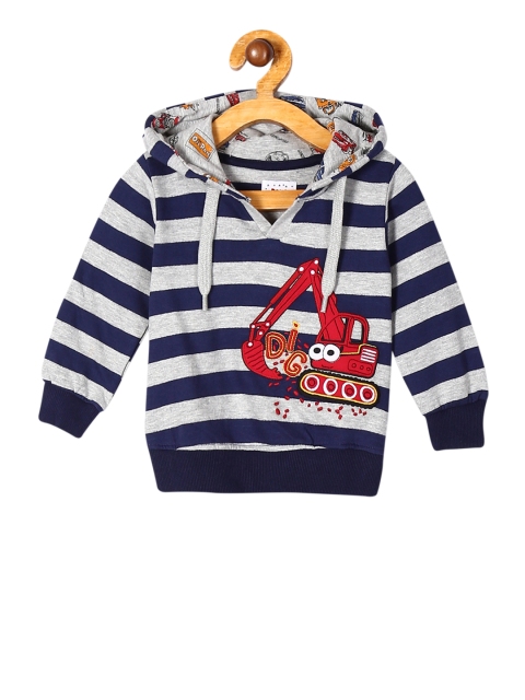 

Donuts Boys Grey & Black Striped Hooded Sweatshirt