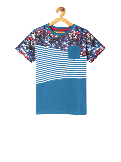 

Colt Boys Blue Striped Round Neck T-shirt