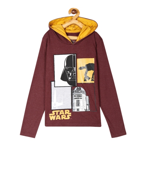 

Colt Boys Maroon Star Wars Printed Hood Pure Cotton T-shirt