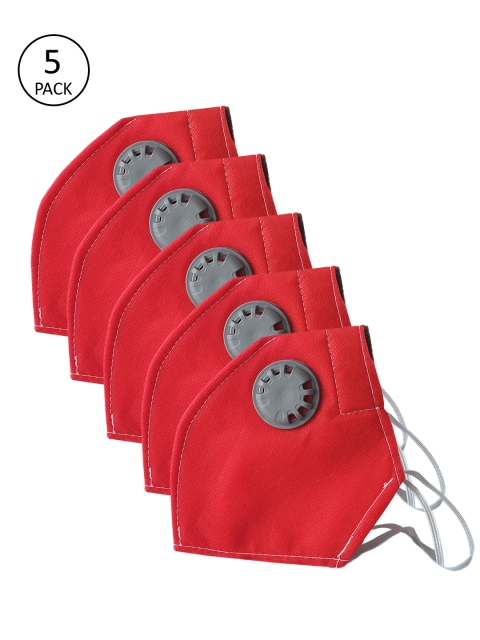 

Jompers Unisex Red 5 Pcs 2-Ply Reusable Outdoor Protective Mask With Filter