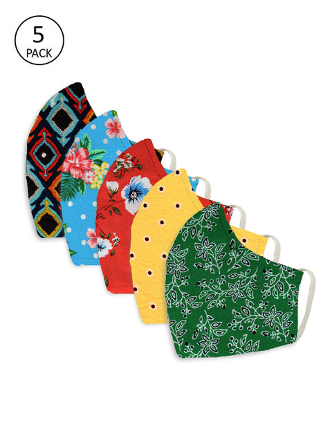 

YK Kids Multicolored Pack Of 5 Reusable 2-Layer Outdoor Masks, Multi
