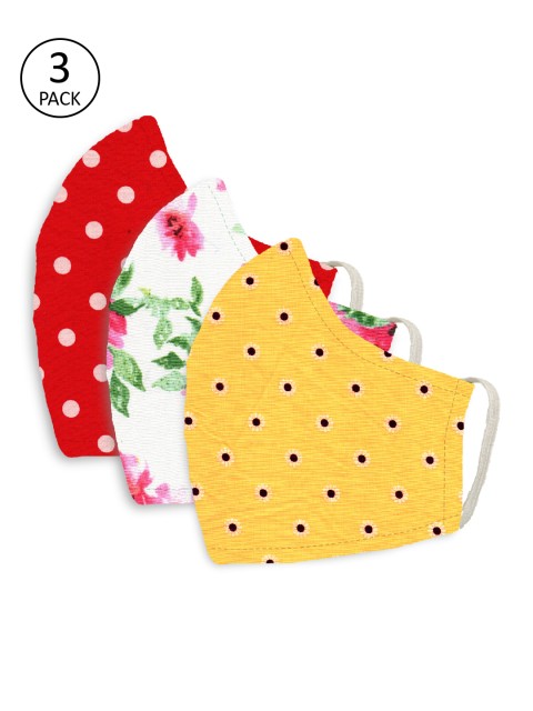 

YK Girls Multicolored Pack Of 3 Reusable 3-Layer Outdoor Masks, Multi