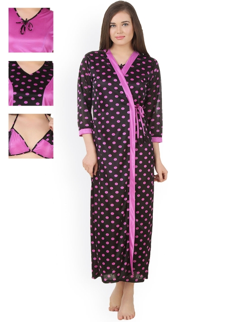 

Fasense Black & Purple Nightdress Set DP171A2