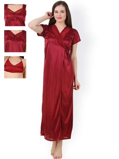 

Fasense Maroon Nightdress Set GT001D2