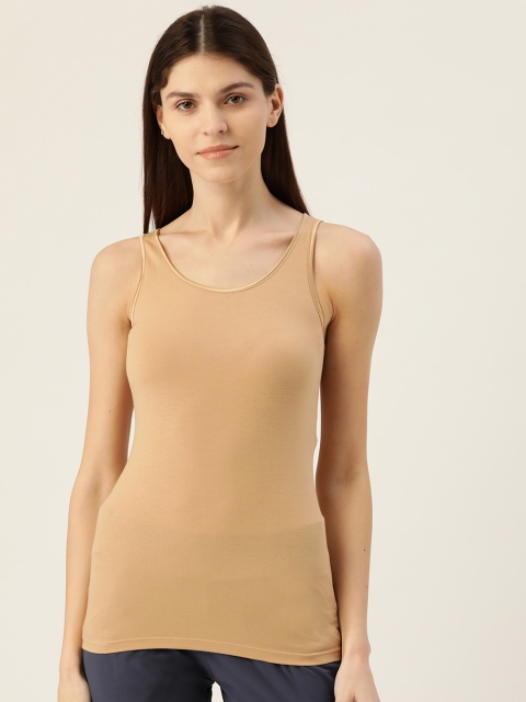 

Jockey Women Beige Solid Camisole