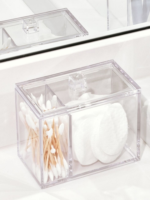 

INTERDESIGN Set of 2 Transparent Solid Clarity Divided Canister