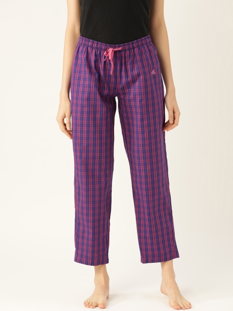 

Jockey Women Purple & Pink Checked Relaxed Fit Lounge Pants