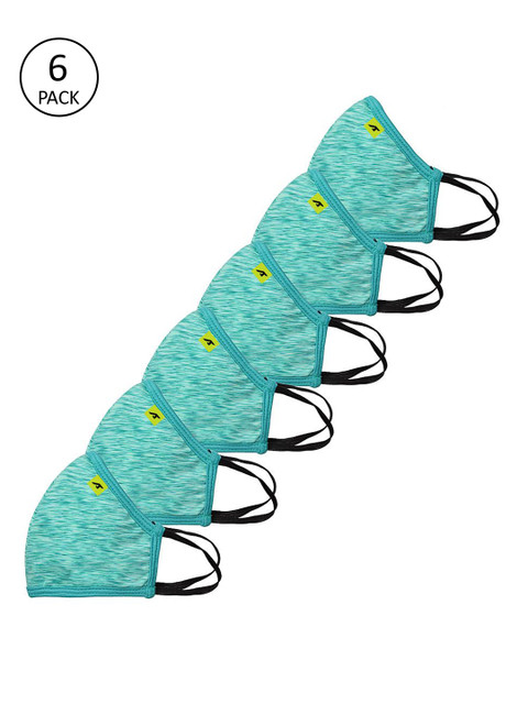 

Alcis Unisex 6 Pcs Ultrashield A95 Anti-Microbial Reusable 6-Layer Masks, Turquoise blue