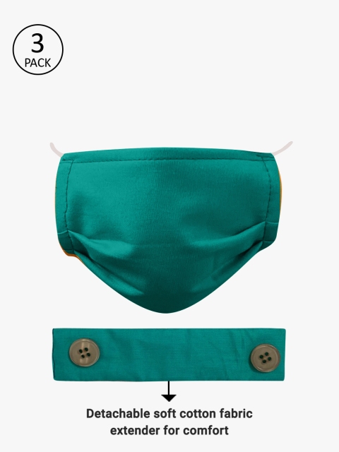 

Clovia Kids Green Pack of 3 Reusable 3-Layers Outdoor Masks