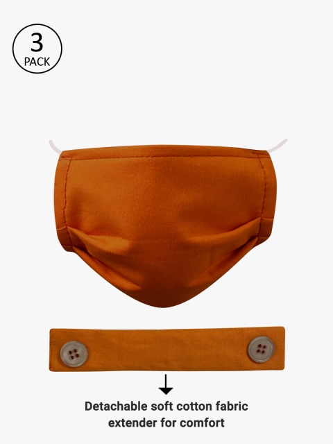 

Clovia Kids Rust Orange Pack of 3 Reusable 3 Ply Outdoor Masks