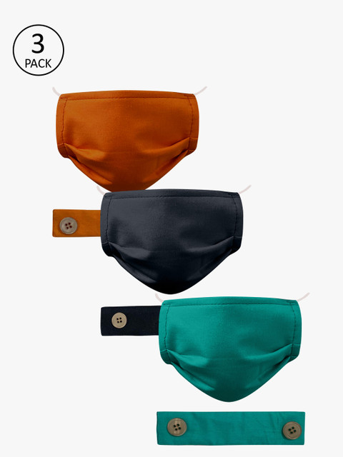 

Clovia Kids Pack of 3 Reusable 3-Layers Outdoor Masks, Black