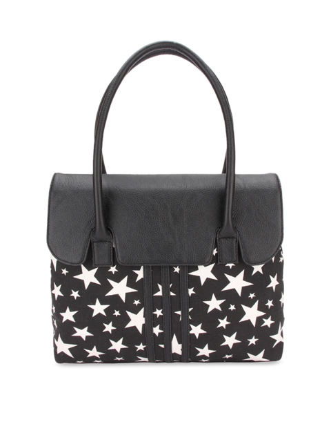 

Vivinkaa Black & White Printed Handheld Bag