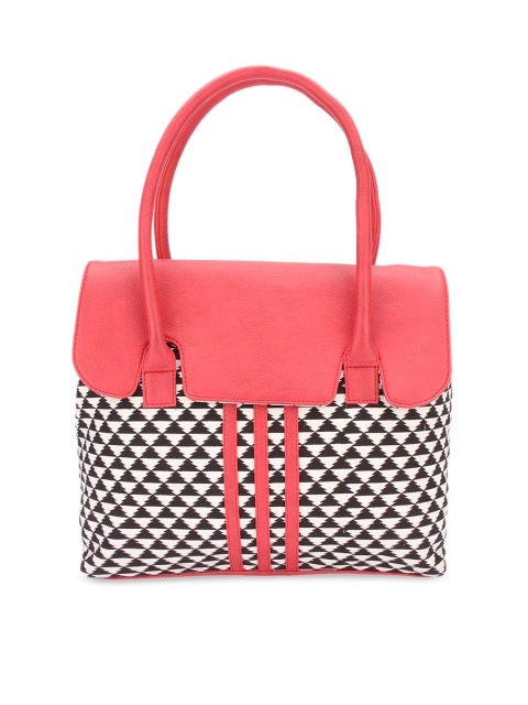 

Vivinkaa Pink & Black Printed Handheld Bag