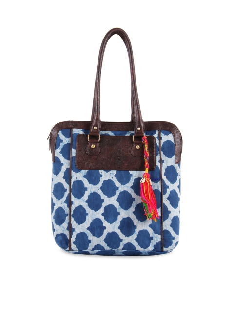 

Vivinkaa Blue & Brown Printed Shoulder Bag