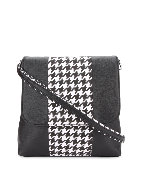 

Vivinkaa Black & White Textured Sling Bag