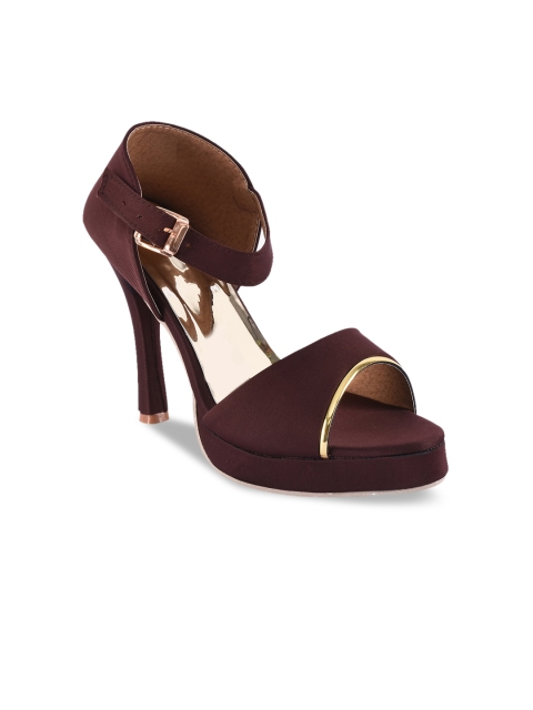 

BuckleUp Women Burgundy Solid Stilettos