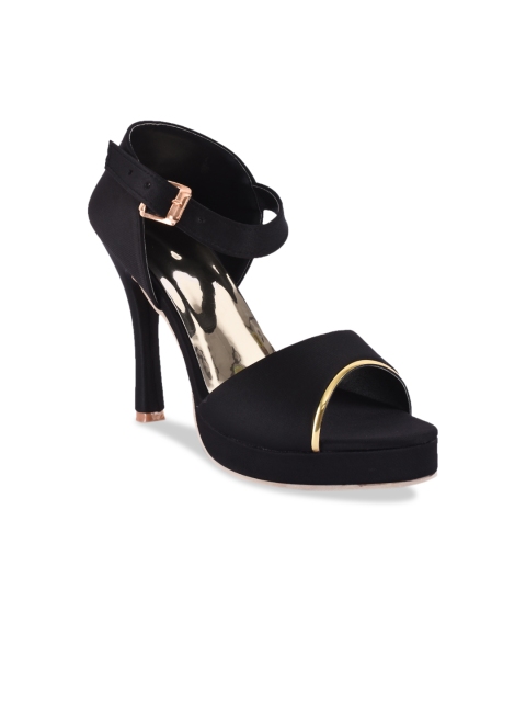 

BuckleUp Women Black Solid Stilletos