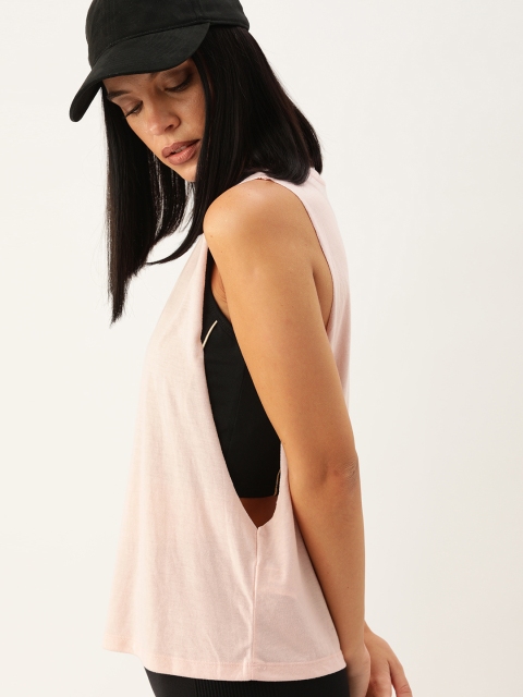

FOREVER 21 Women Pink Solid Tank Top