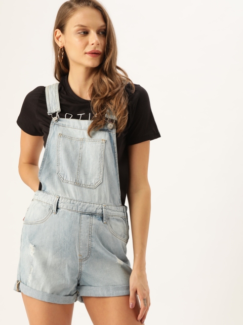 

FOREVER 21 Women Blue Solid Dungarees