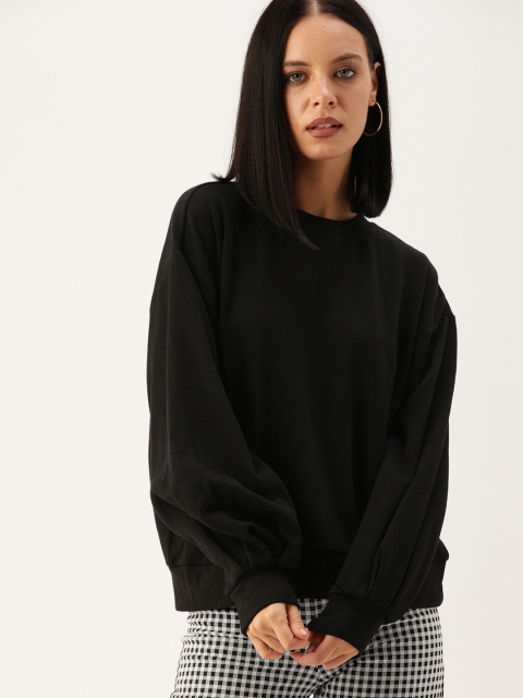 

FOREVER 21 Women Black Solid Top