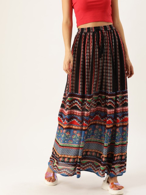 

FOREVER 21 Women Multicolored Tribal Print A-Line Skirt, Multi