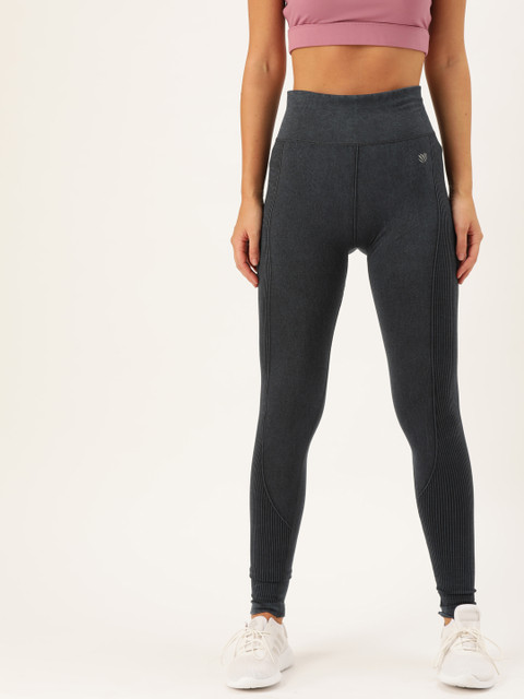 

FOREVER 21 Women Blue Self-Design Leggings