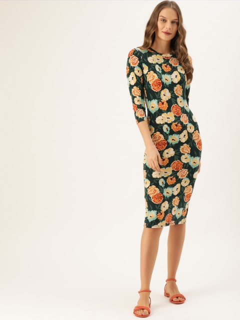 

FOREVER 21 Women Multicoloured Floral Printed Bodycon Dress, Multi