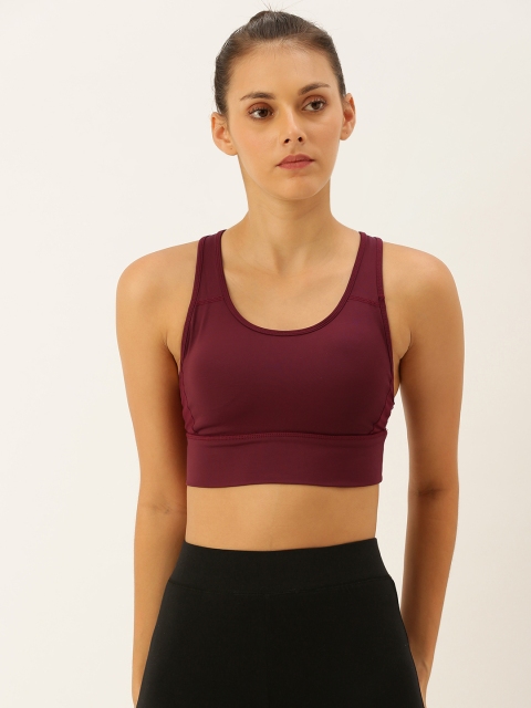 

FOREVER 21 Women Maroon Solid Cropped Tank Top