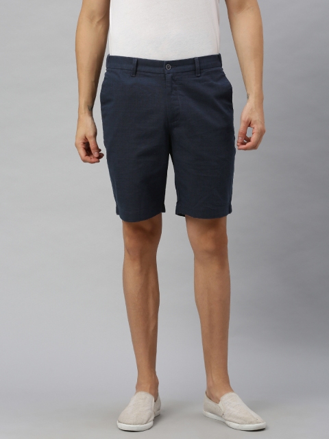 

Blackberrys Men Navy Blue Solid Slim Fit Regular Shorts