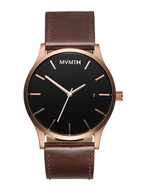 

MVMT Men Black Leather Analogue Watch D-MM01-RGBL