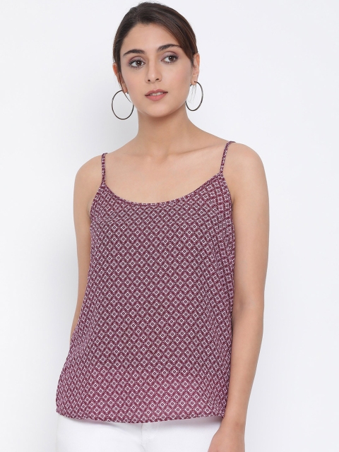 

Oxolloxo Women Purple & White Ethnic Printed Top