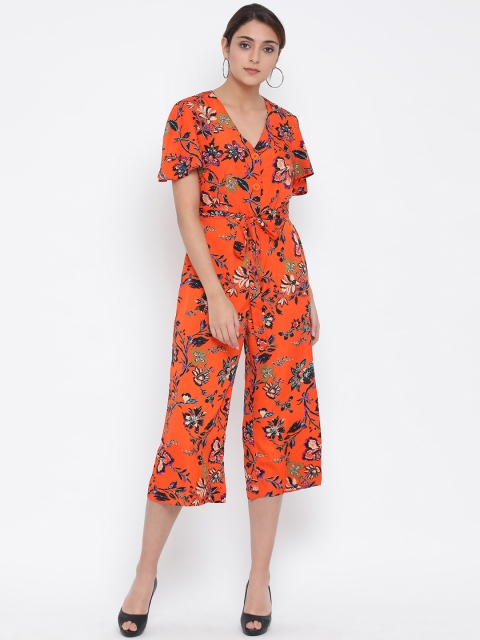 

Oxolloxo Women Orange & Navy Blue Printed Culotte Jumpsuit