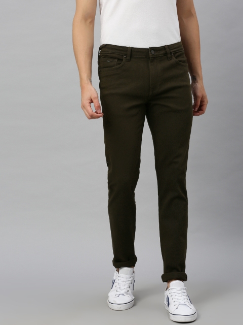 

Blackberrys Men Olive Green Yonk Skinny Fit Low-Rise Clean Look Stretchable Jeans