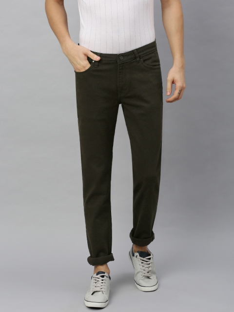 

Blackberrys Men Olive Green Buff Slim Fit Low-Rise Clean Look Stretchable Jeans
