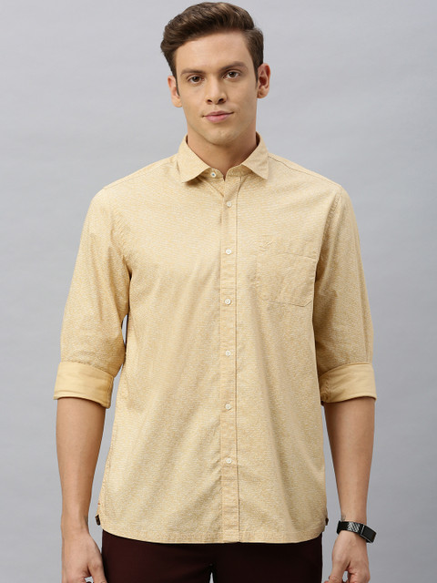 

Blackberrys Men Beige & White Slim Fit Striped Casual Shirt