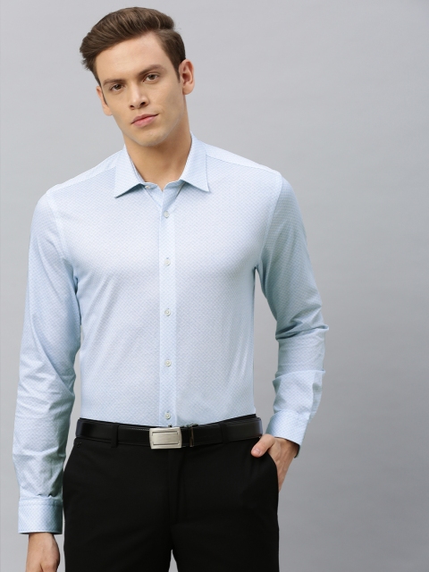 

Blackberrys Men Blue Slim Fit Self Design Formal Shirt