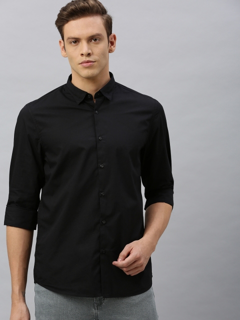 

Blackberrys Men Black Trim Fit Solid Casual Shirt