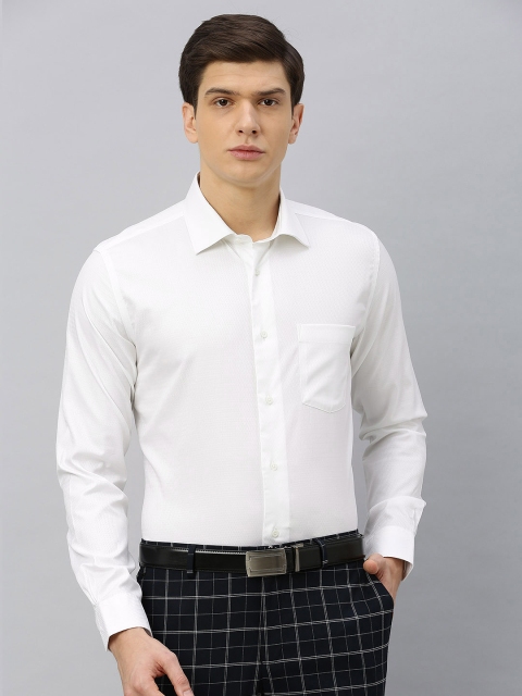 

Blackberrys Men White Slim Fit Self Design Formal Shirt