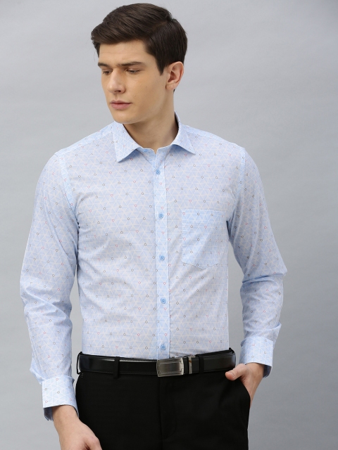 

Blackberrys Men Blue Slim Fit Printed Formal Shirt