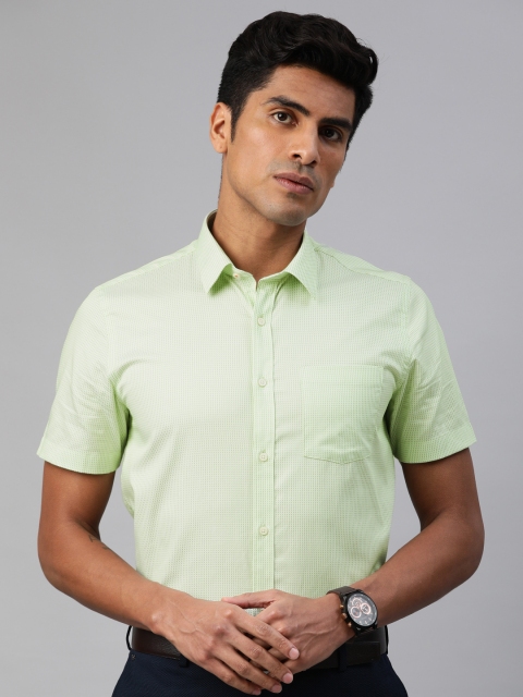 

Blackberrys Men Green Slim Fit Self Design Formal Shirt