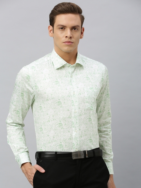 

Blackberrys Men Green Slim Fit Printed Formal Shirt