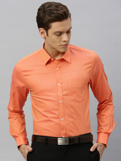 

Blackberrys Men Orange Slim Fit Solid Formal Shirt