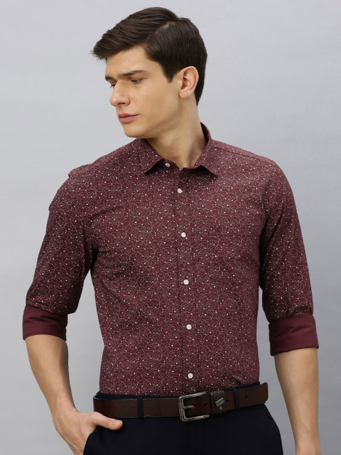 

Blackberrys Men Maroon & White Slim Fit Printed Smart Casual Shirt