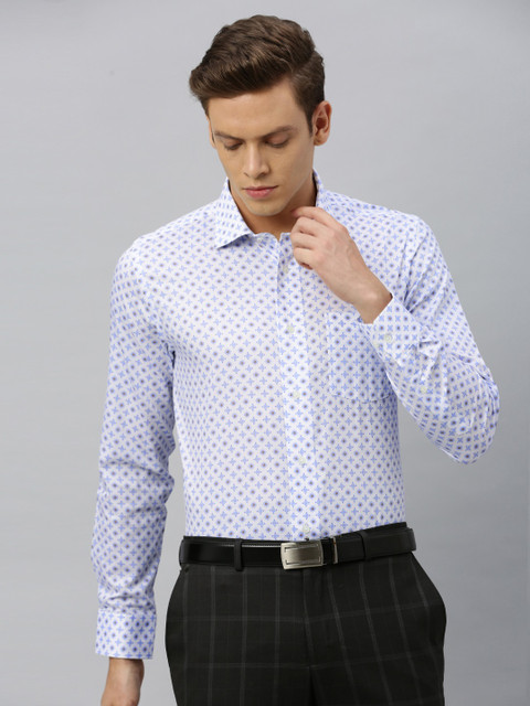 

Blackberrys Men Blue Slim Fit Printed Formal Shirt