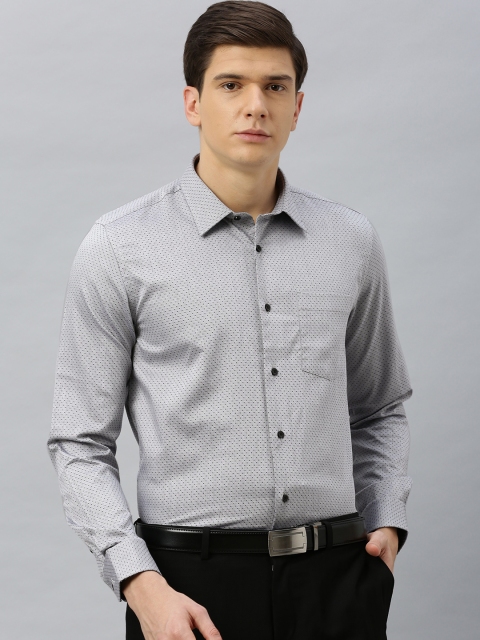 

Blackberrys Men Grey Slim Fit Self Design Formal Shirt