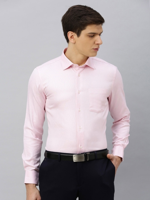 

Blackberrys Men Pink Slim Fit Self Design Formal Shirt